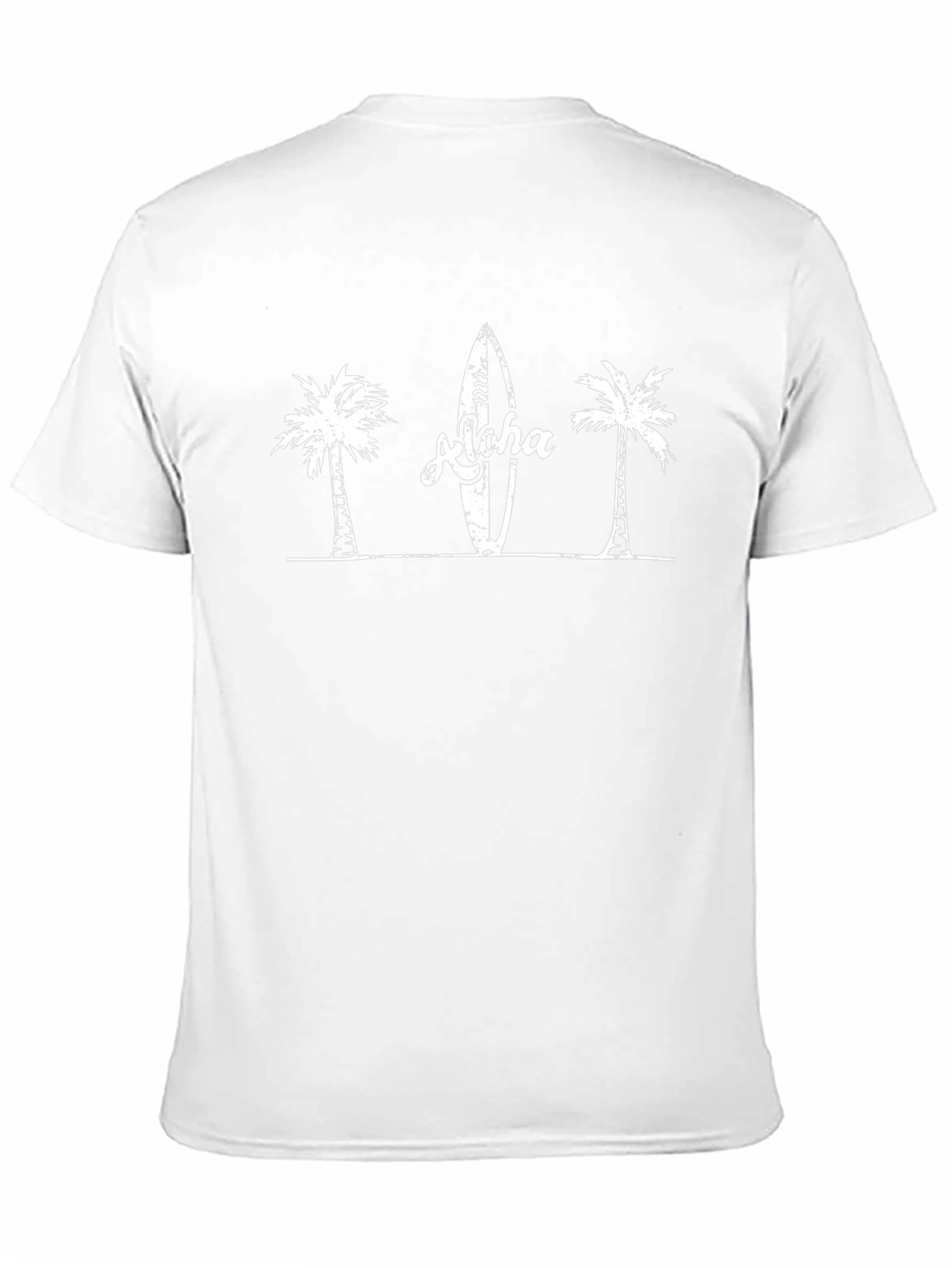 Aloha Palm Tree Surfboard Graphic Tee - Black