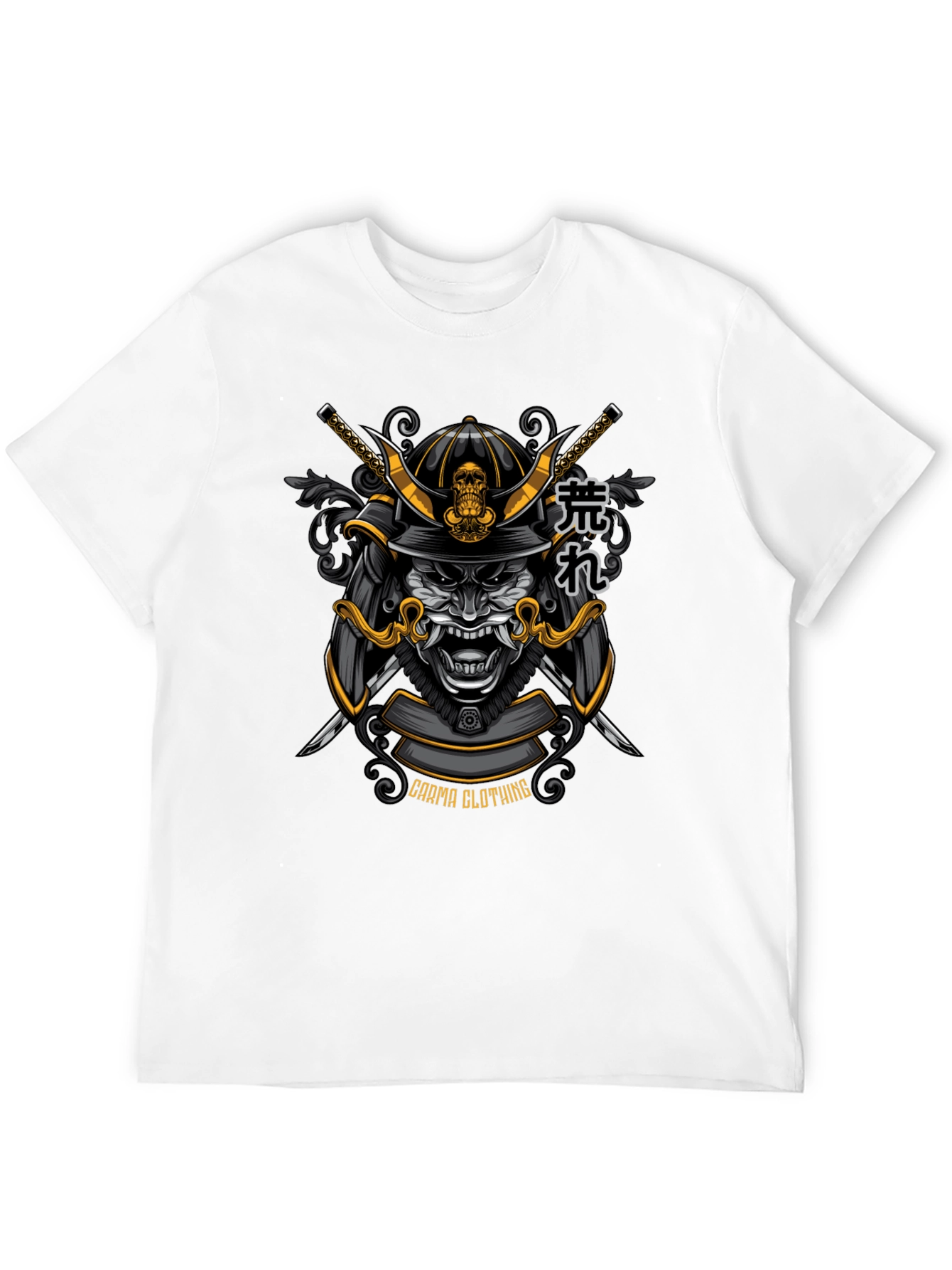 Samurai Warrior Graphic Tee - Black Cotton T-Shirt