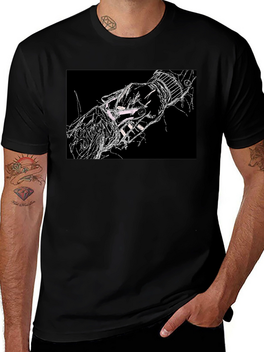 Abstract Hand Graphic Black T-Shirt
