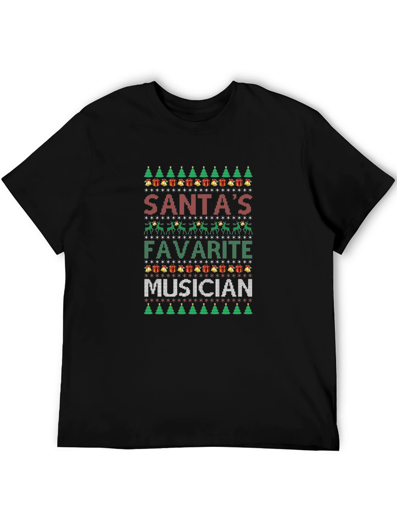 Santas Favorite Musician Ugly Christmas Sweater T-Shirt