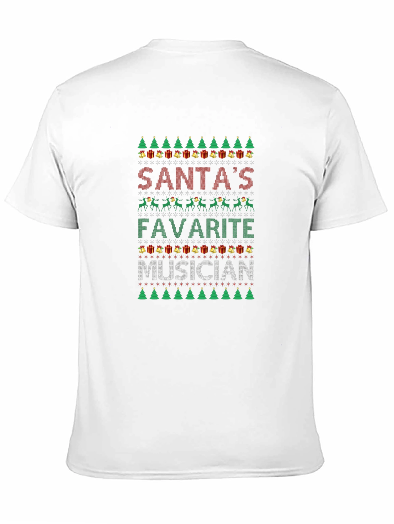 Santas Favorite Musician Ugly Christmas Sweater T-Shirt