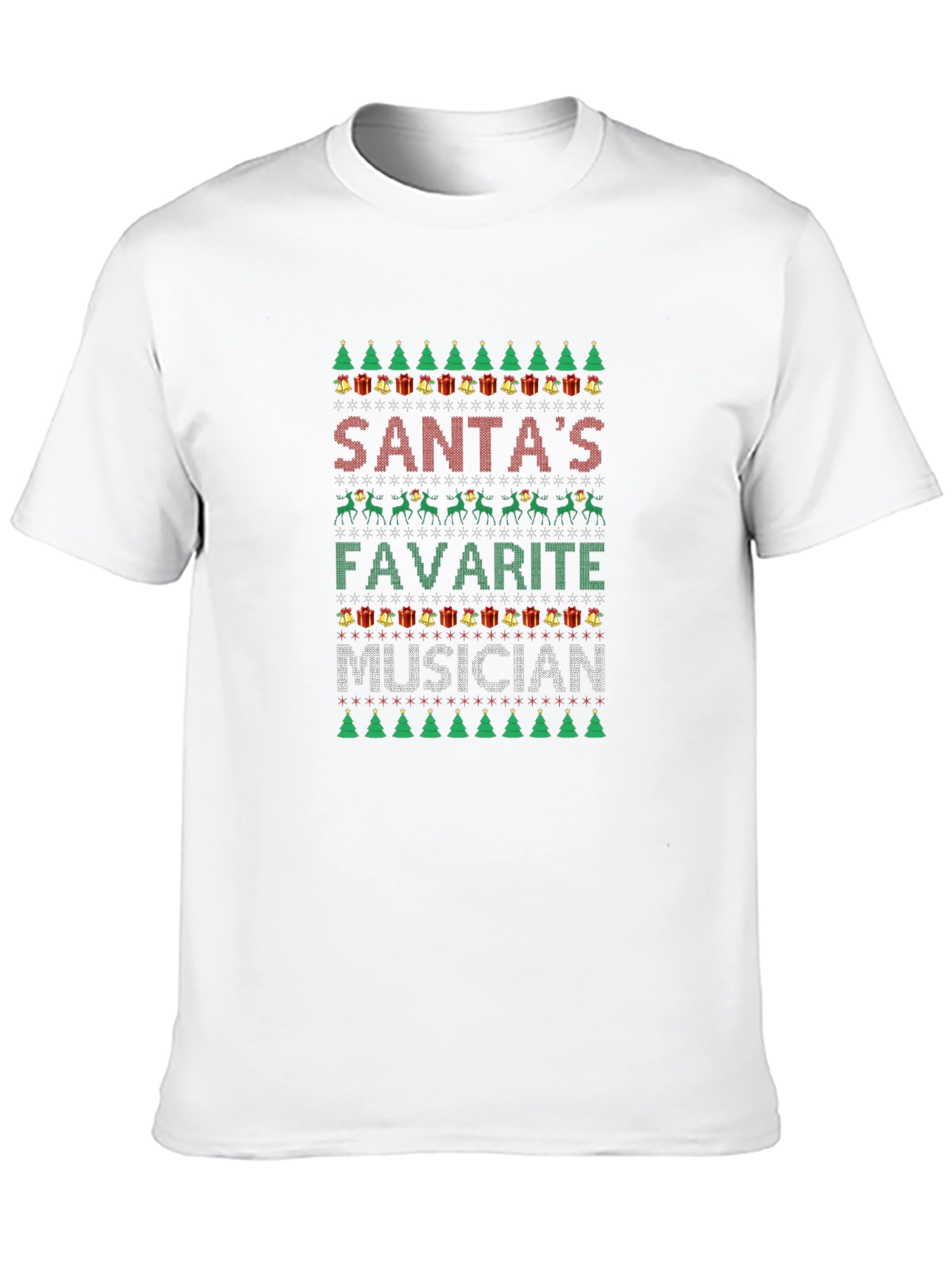 Santas Favorite Musician Ugly Christmas Sweater T-Shirt
