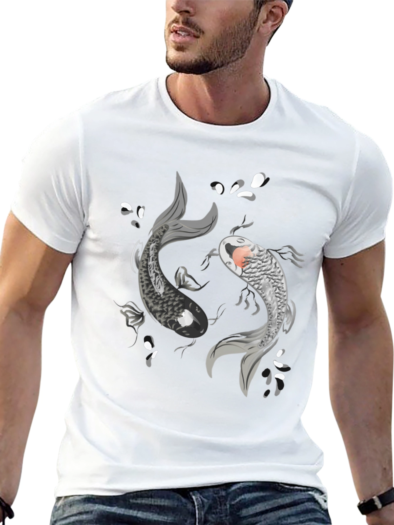 Yin Yang Koi Fish Graphic T-Shirt