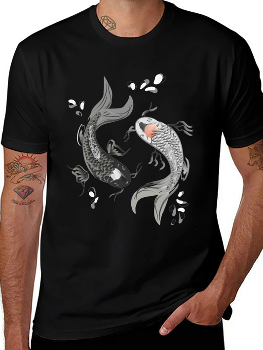 Yin Yang Koi Fish Graphic T-Shirt