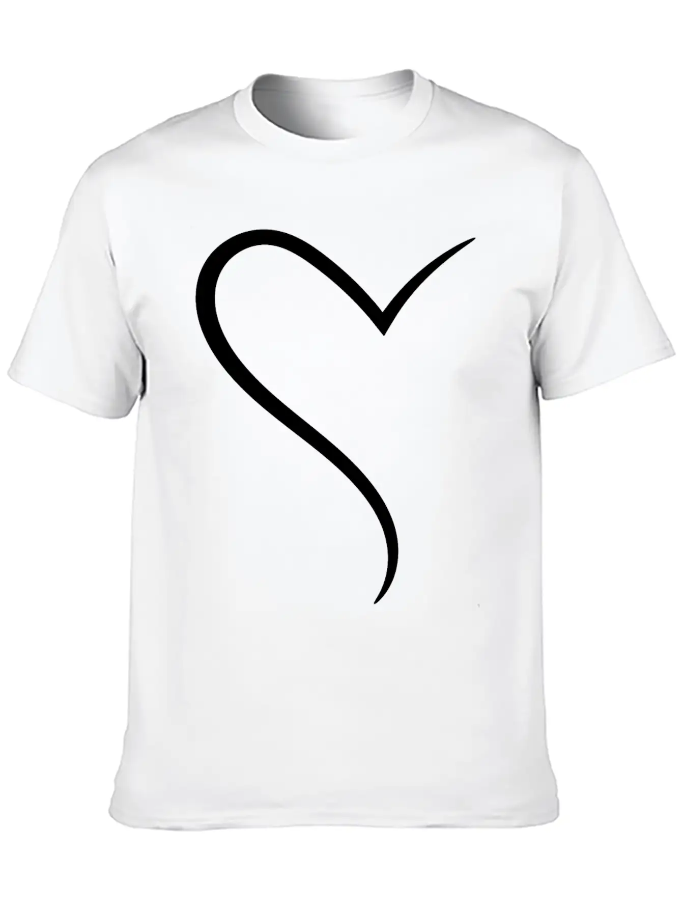 White Half Heart Casual Graphic T-Shirt – Simple And Comfortable Daily Wear