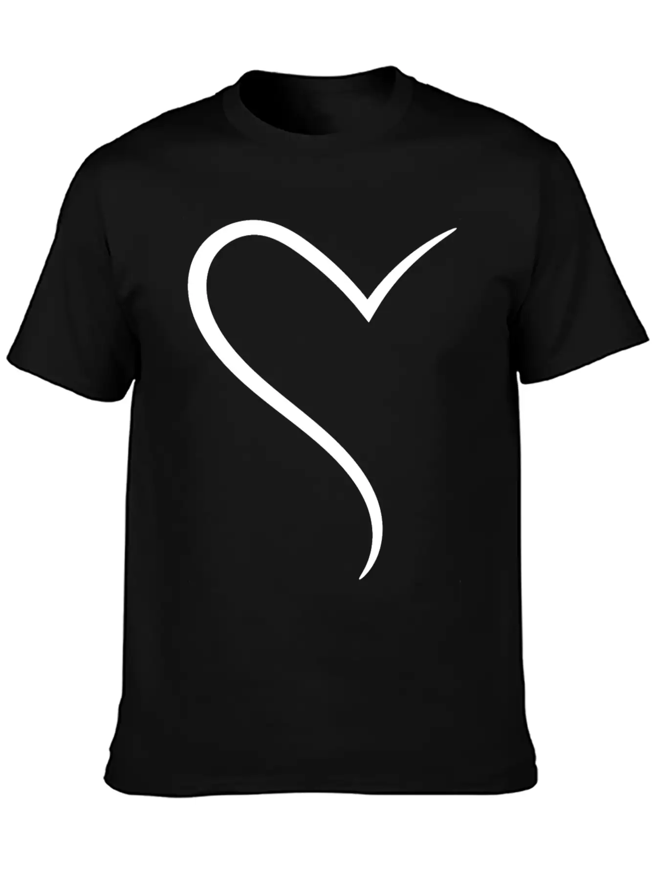 White Half Heart Casual Graphic T-Shirt – Simple And Comfortable Daily Wear
