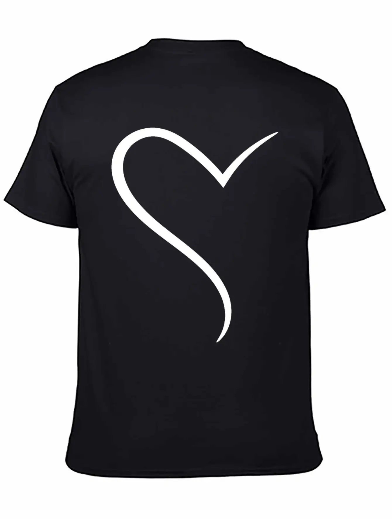 White Half Heart Casual Graphic T-Shirt – Simple And Comfortable Daily Wear