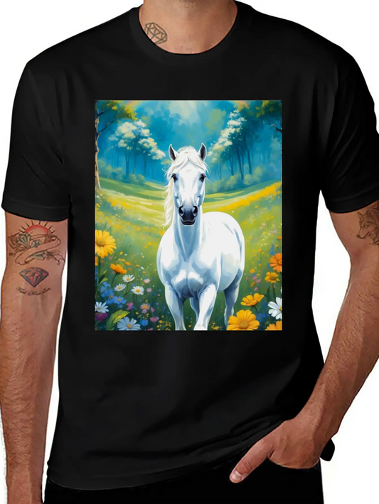White Horse Timeless Short Sleeve Tee – Comfy And Minimalist Design