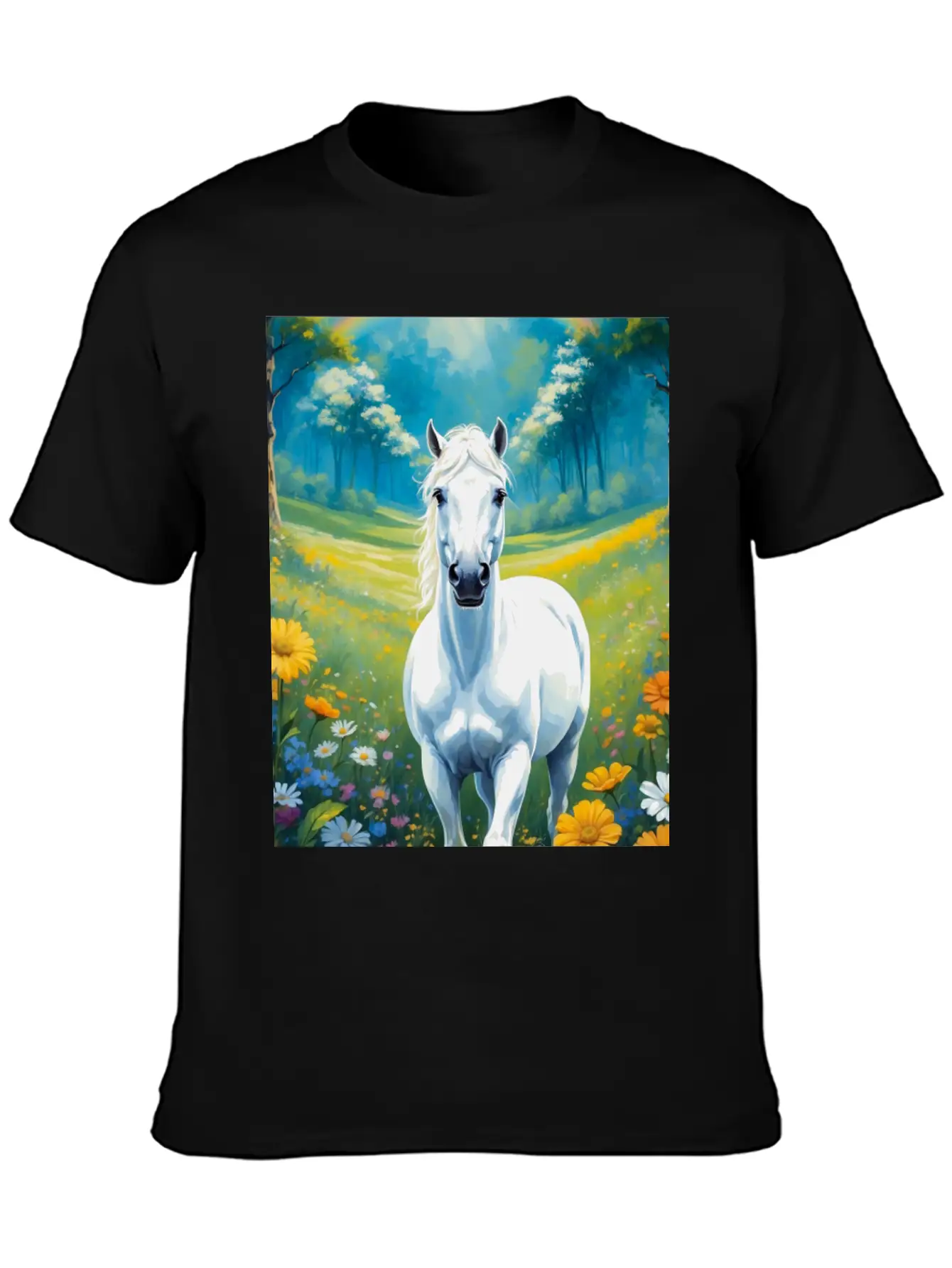 White Horse Timeless Short Sleeve Tee – Comfy And Minimalist Design