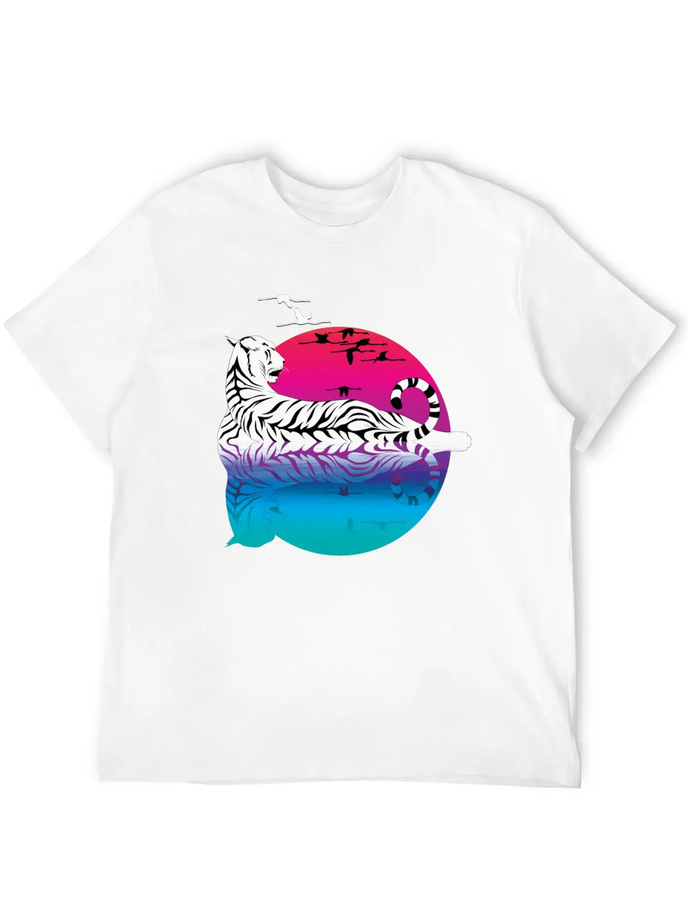 White Tiger Casual Graphic T-Shirt – Simple And Comfortable Daily Wear