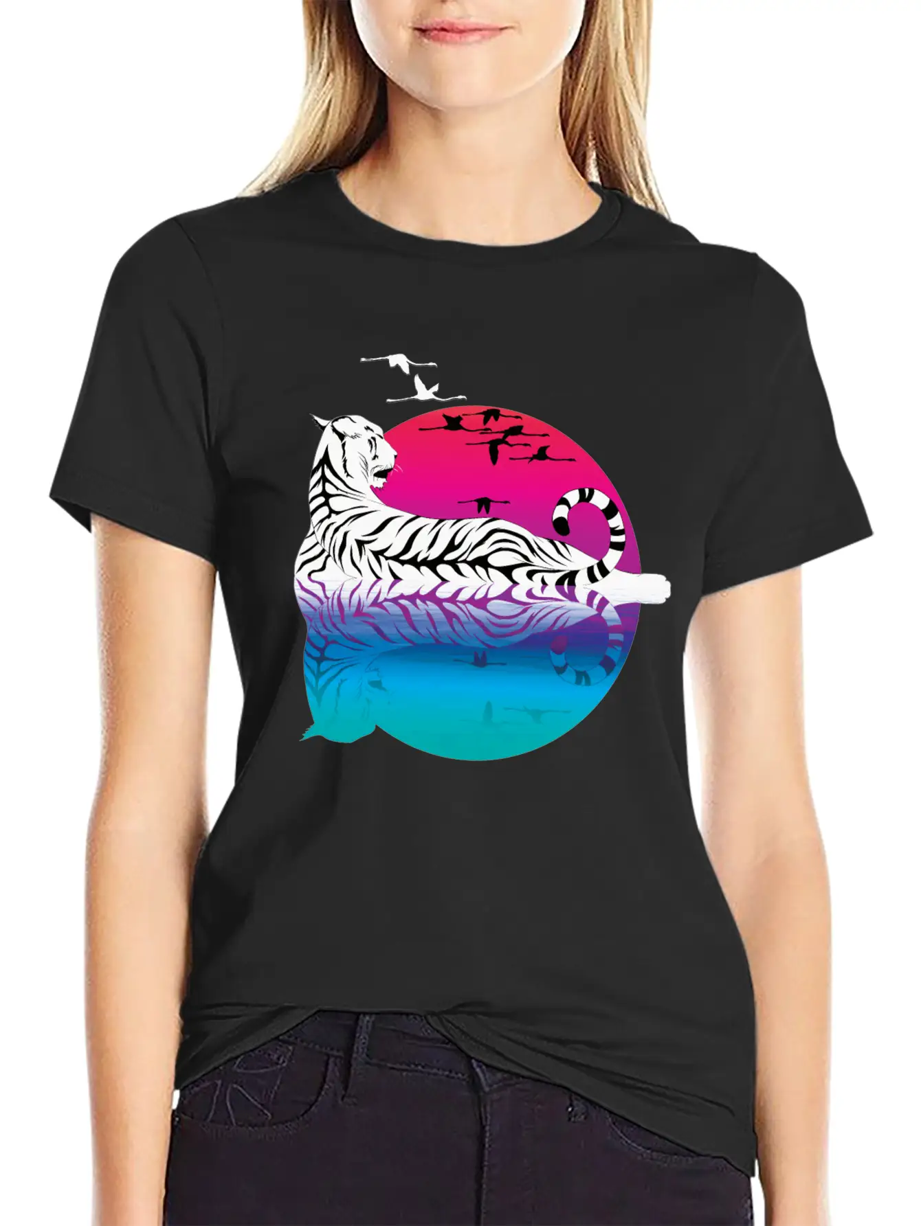 White Tiger Casual Graphic T-Shirt – Simple And Comfortable Daily Wear
