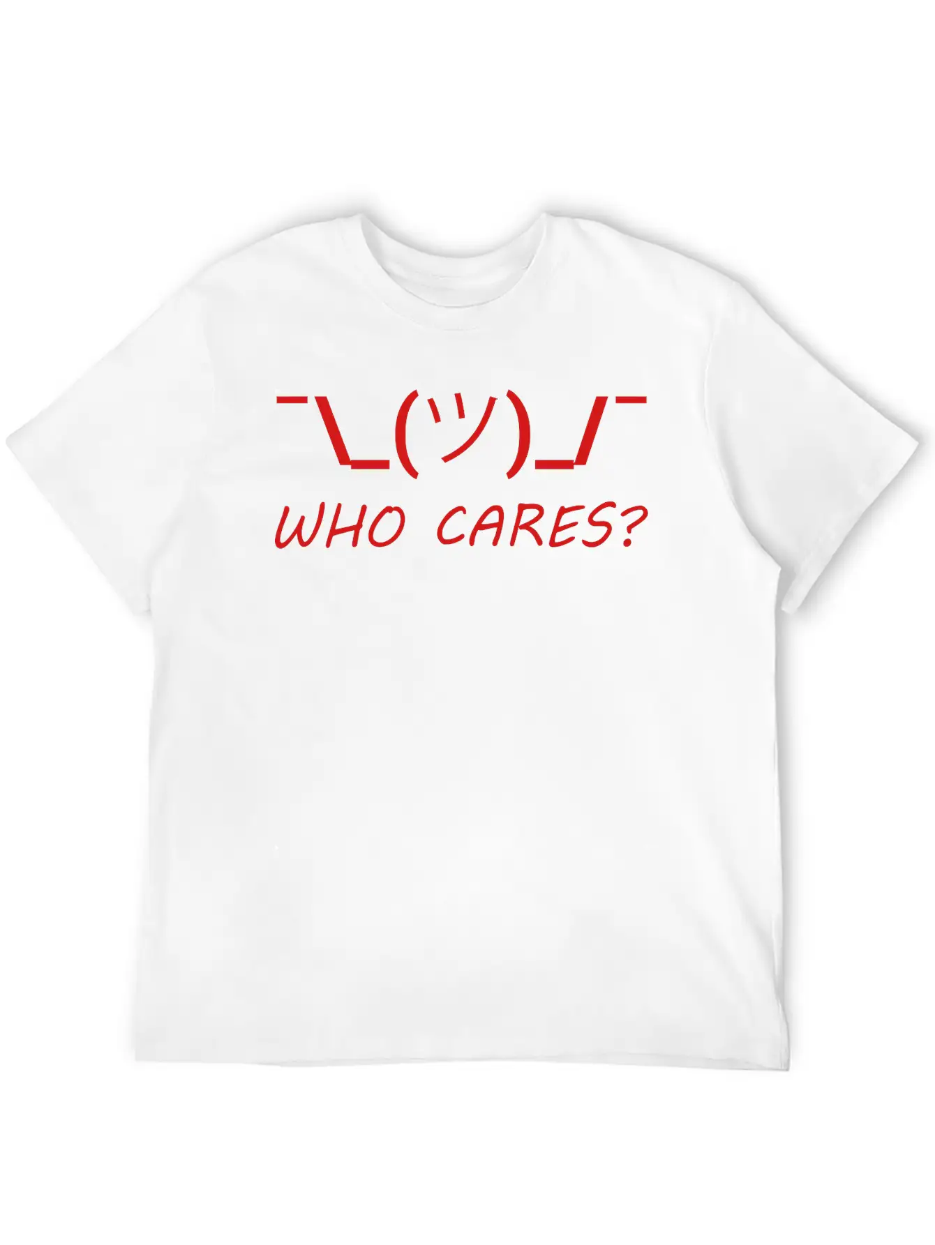WHO CARES (v) Casual Graphic T-Shirt – Simple And Comfortable Daily Wear
