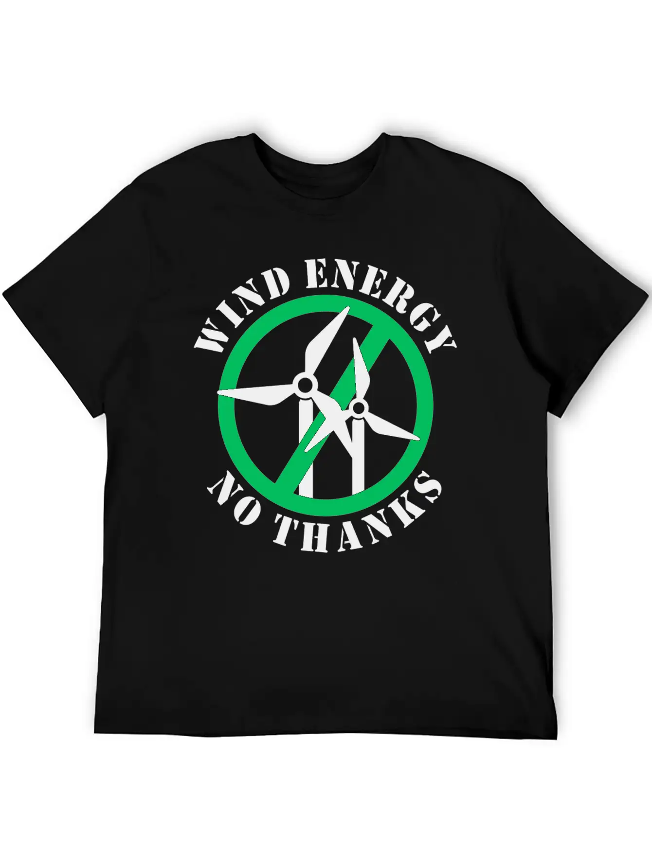 Wind Energy No Thanks Casual Graphic T-Shirt – Simple And Comfortable Daily Wear