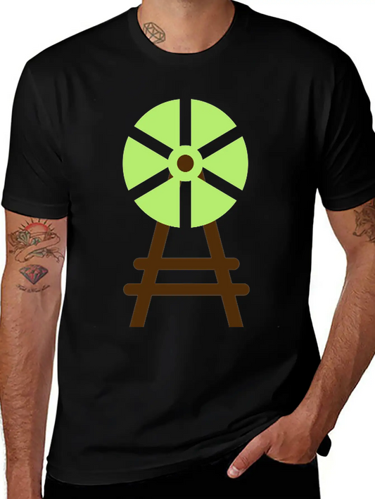 Wind Wheel Casual Graphic T-Shirt – Simple And Comfortable Daily Wear