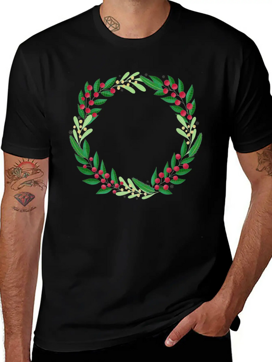 Winter Wreath Timeless Short Sleeve Tee – Comfy And Minimalist Design