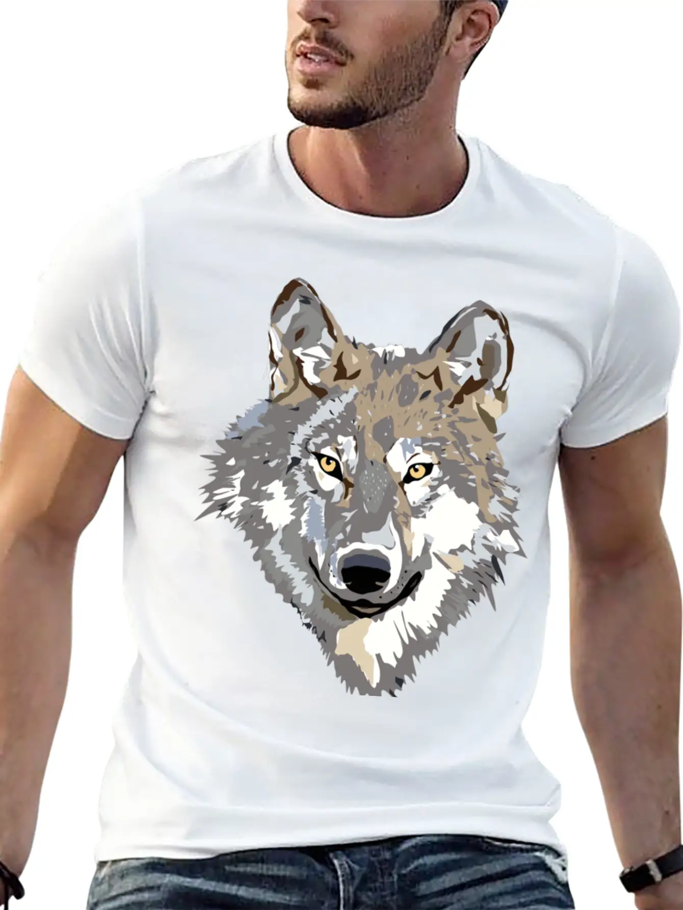 Wolf 2 Casual Graphic T-Shirt – Simple And Comfortable Daily Wear