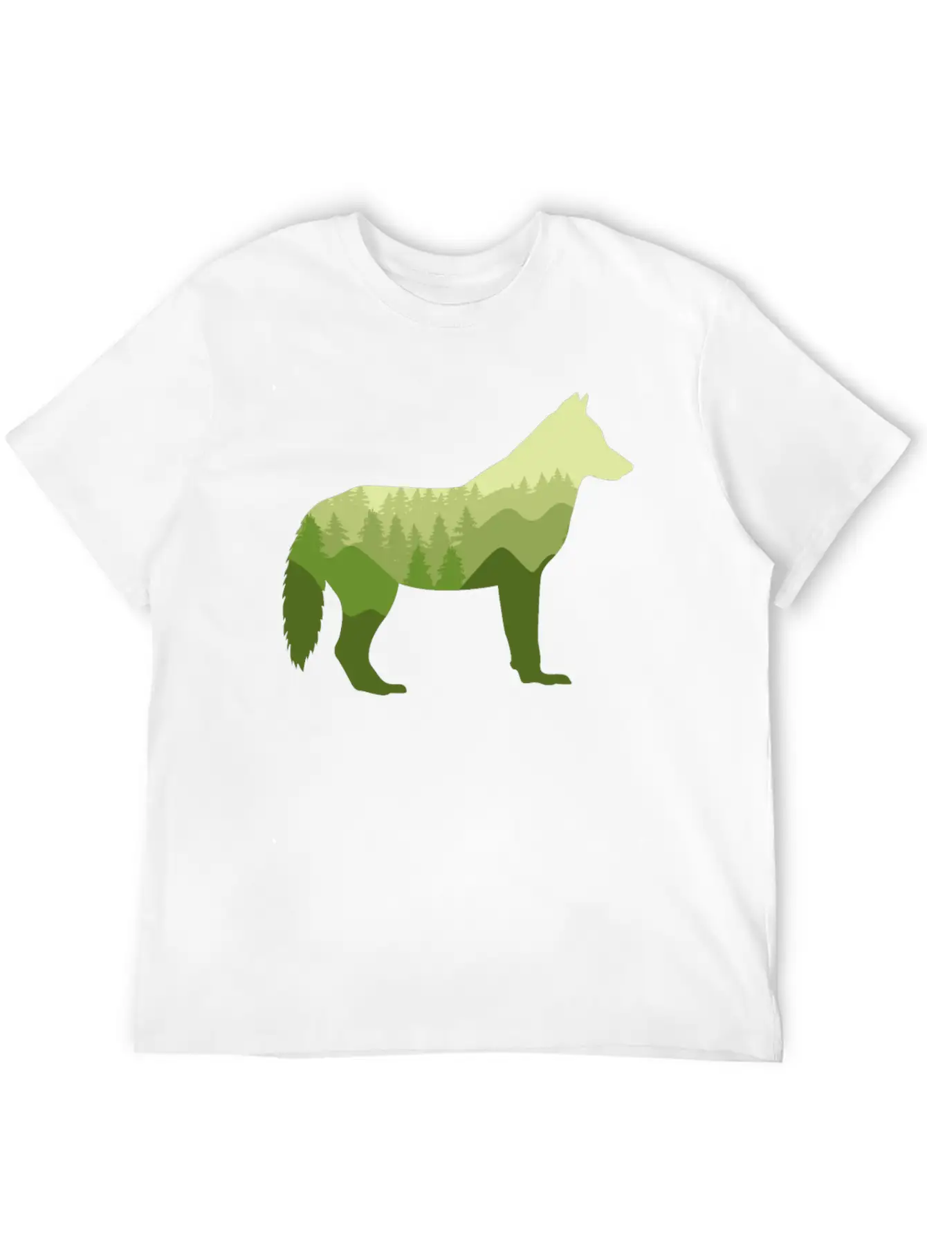 Wolf Dog Forest Nature Landscape Gift Casual Graphic T-Shirt – Simple And Comfortable Daily Wear