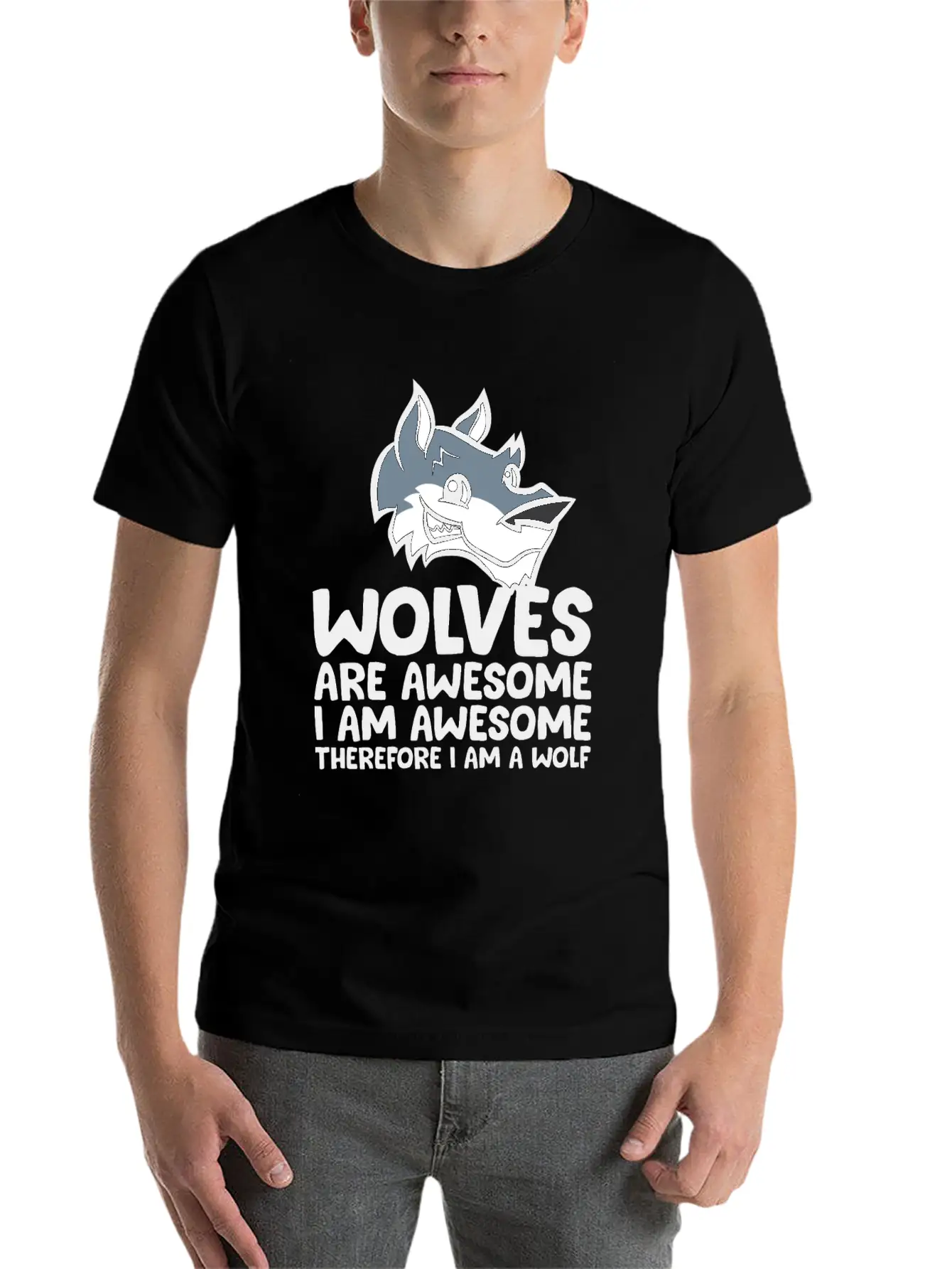 Wolves Are Awesome. I'm Awesome Therefore I'm A Casual Graphic T-Shirt – Simple And Comfortable Daily Wear