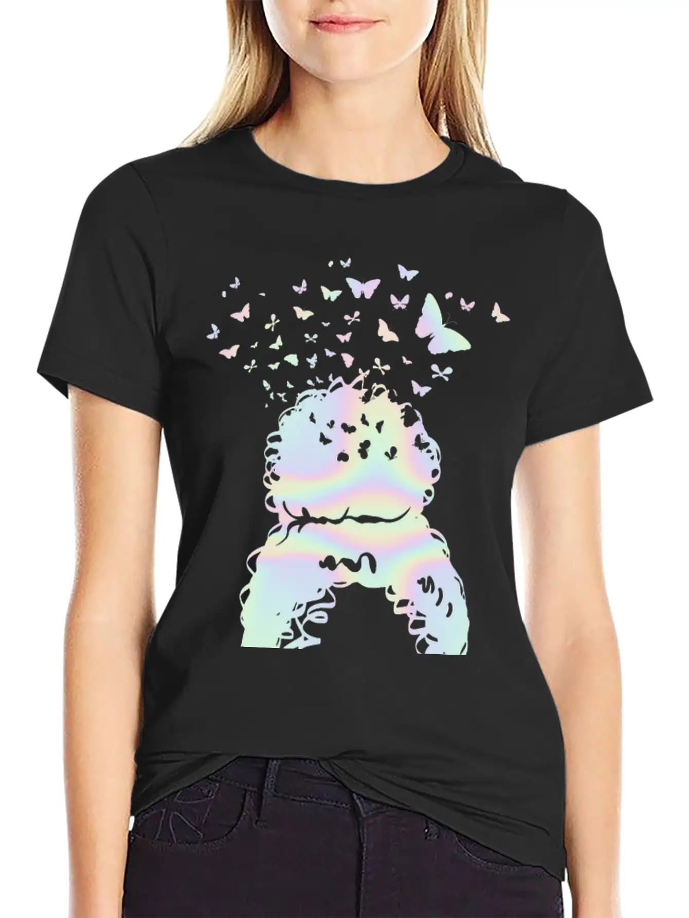 Woman Pastel Butterfly Lover Timeless Short Sleeve Tee – Comfy And Minimalist Design