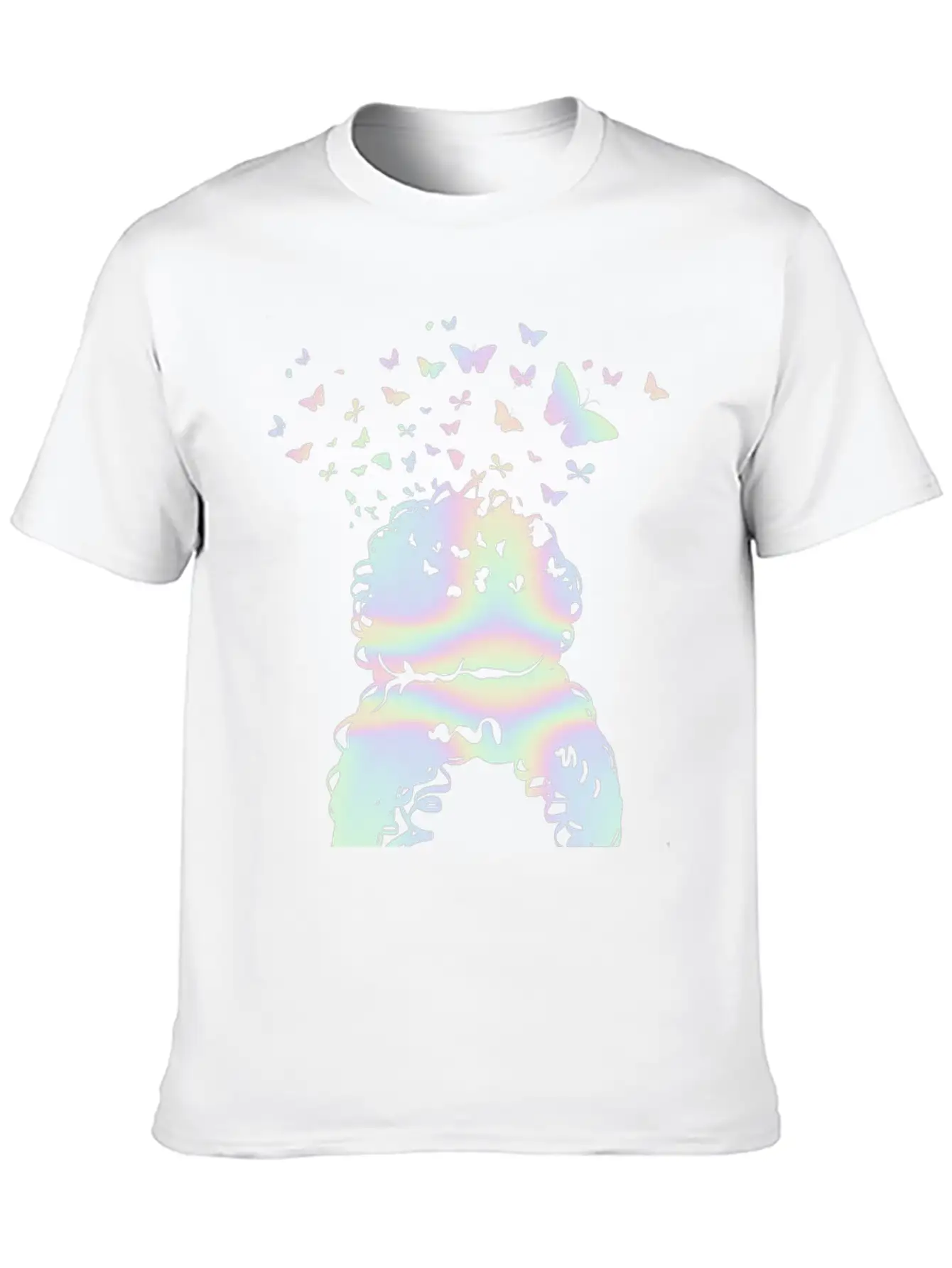 Woman Pastel Butterfly Lover Timeless Short Sleeve Tee – Comfy And Minimalist Design
