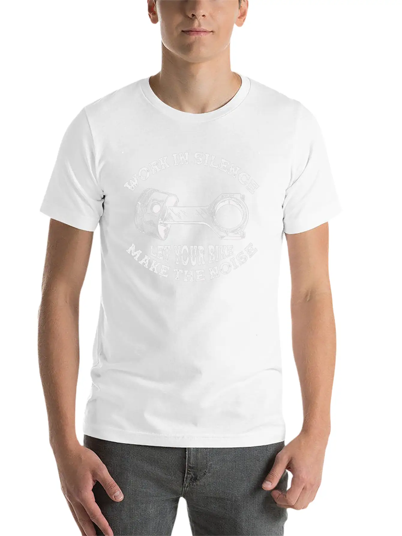 Work In Silence. Let Your Bike Make The Noise Timeless Short Sleeve Tee – Comfy And Minimalist Design