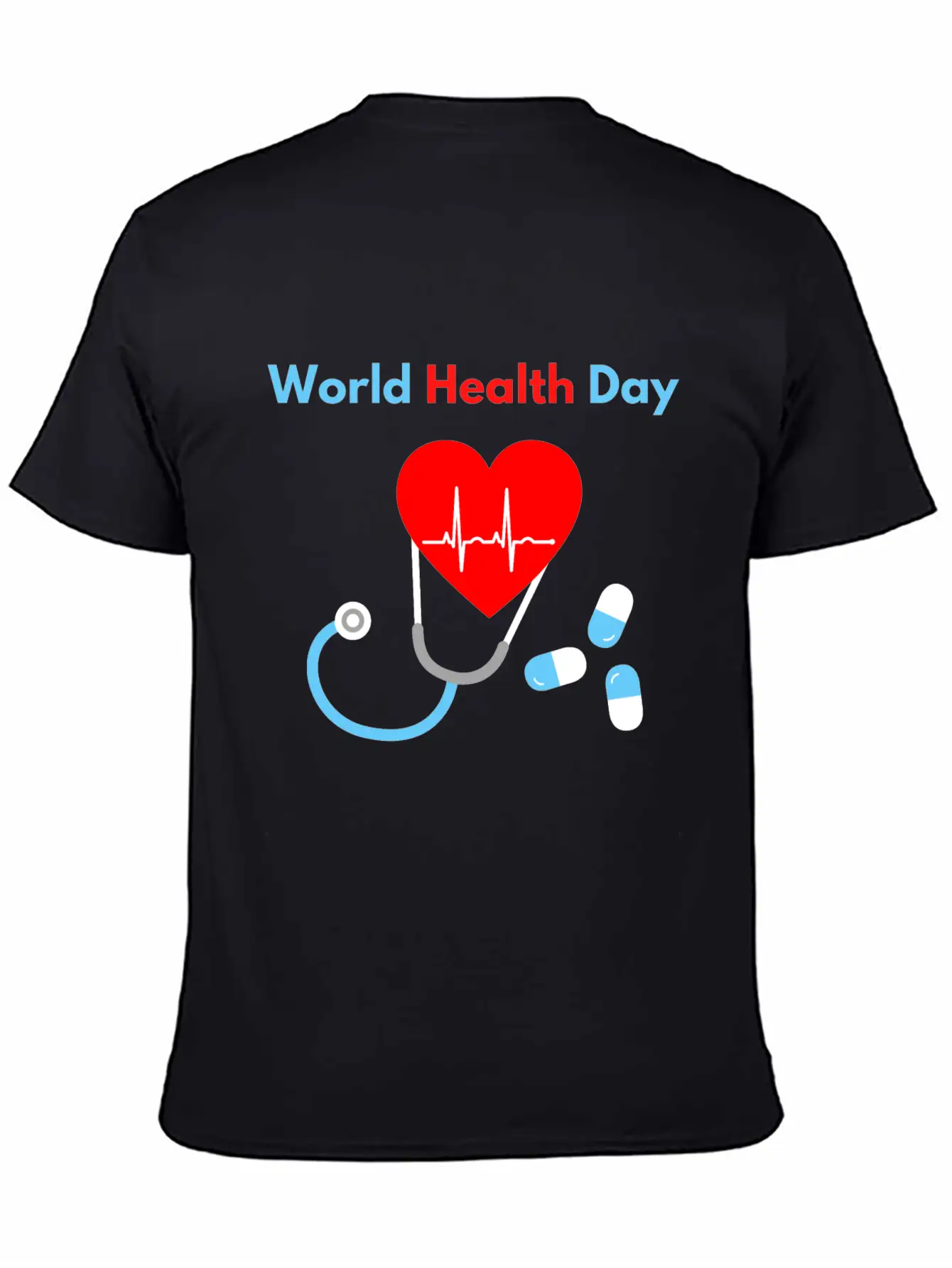 World Health Day Casual Graphic T-Shirt – Simple And Comfortable Daily Wear