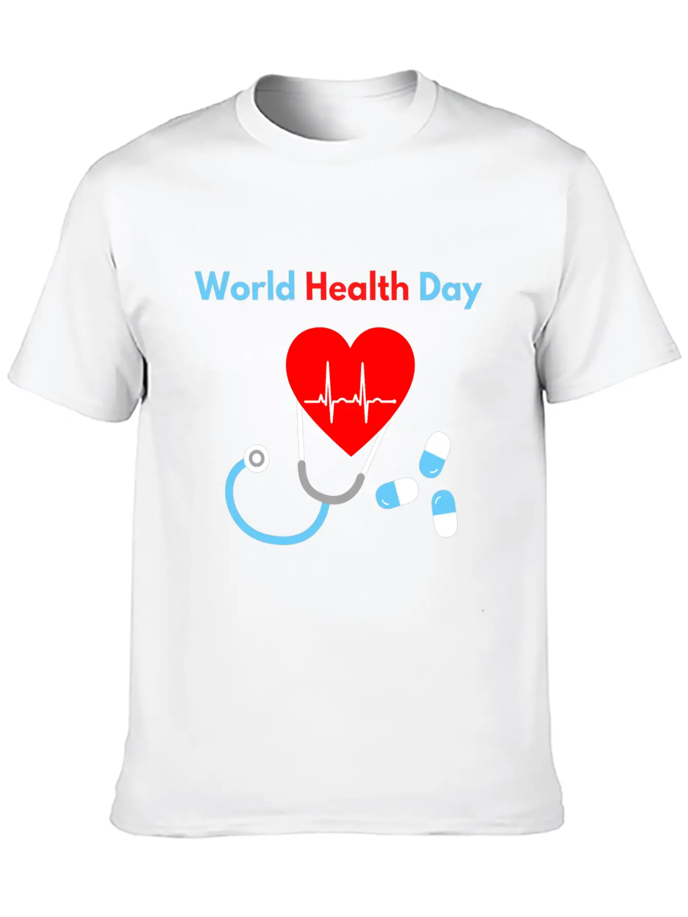 World Health Day Casual Graphic T-Shirt – Simple And Comfortable Daily Wear