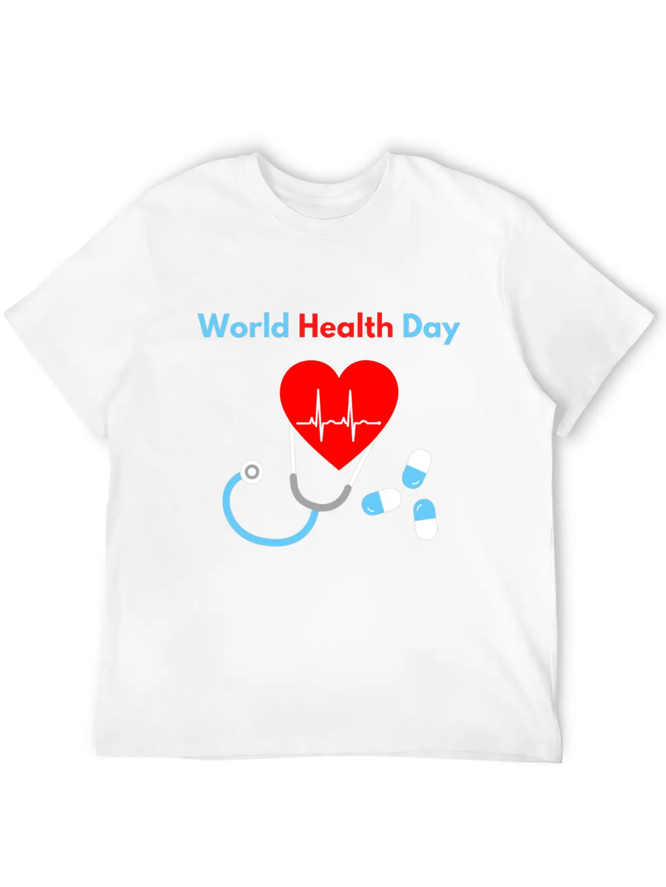 World Health Day Casual Graphic T-Shirt – Simple And Comfortable Daily Wear