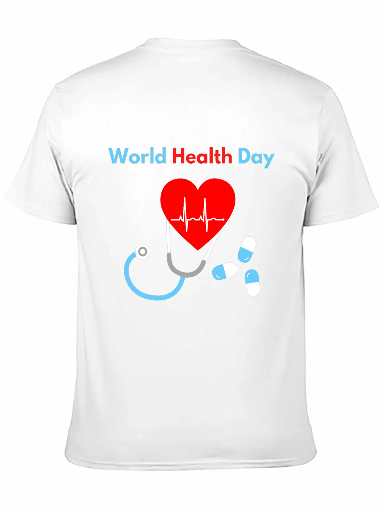 World Health Day Casual Graphic T-Shirt – Simple And Comfortable Daily Wear