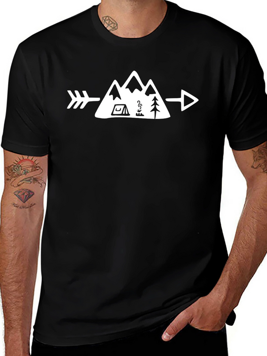 Adventure Awaits Graphic Tee - Camping Arrow T-Shirt