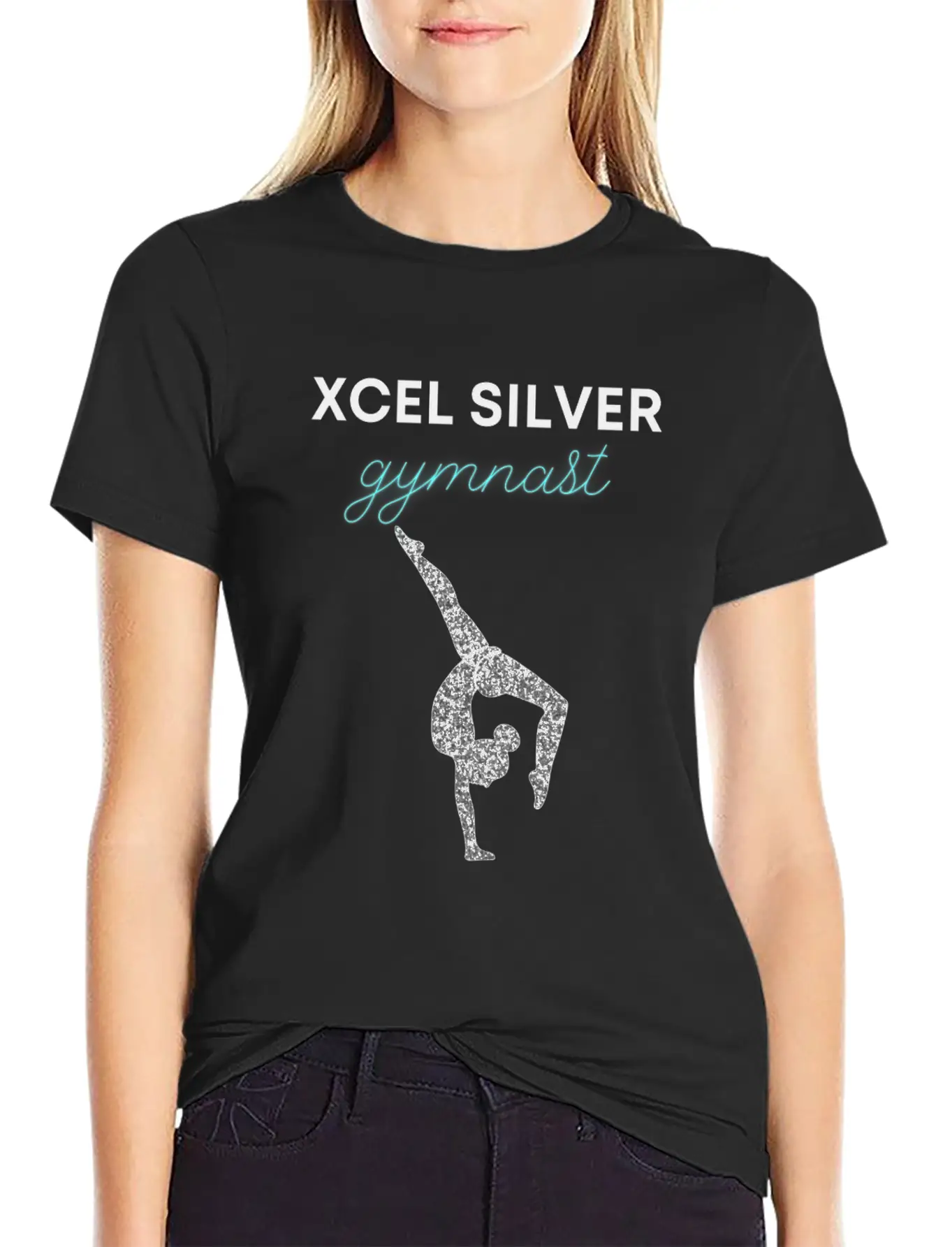Xcel Silver Gymnast - Girls Xcel Gymnastics Team Casual Graphic T-Shirt – Simple And Comfortable Daily Wear