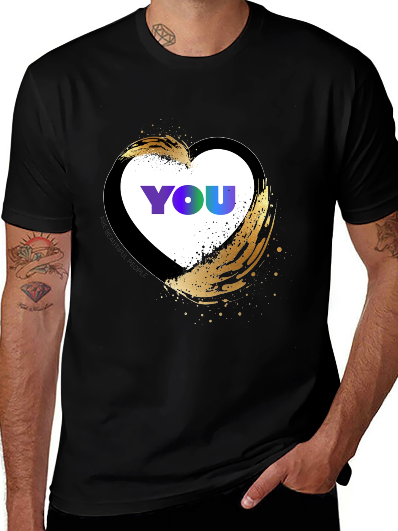 YOU Heart Graphic T-Shirt - Trendy Casual Top