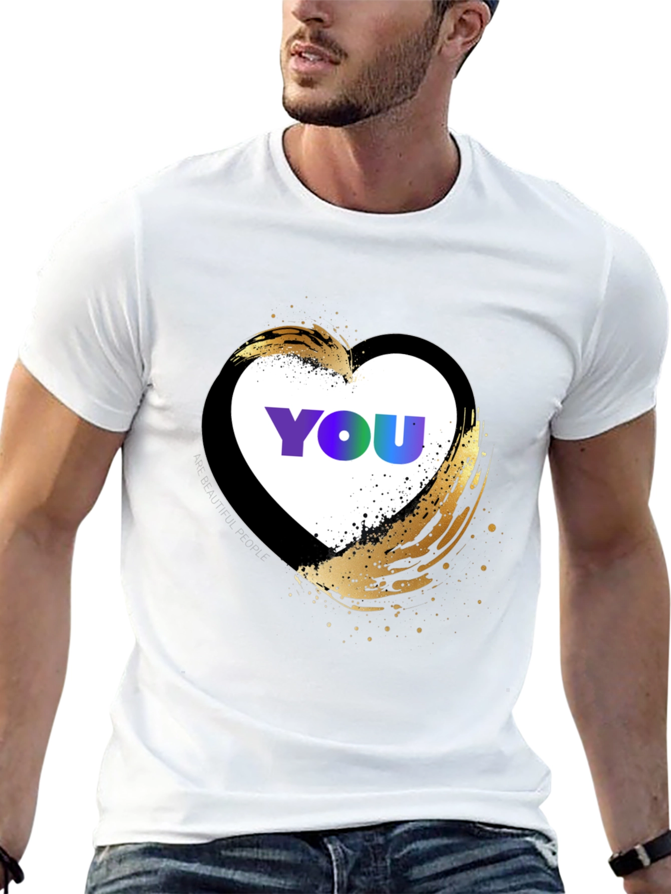 YOU Heart Graphic T-Shirt - Trendy Casual Top