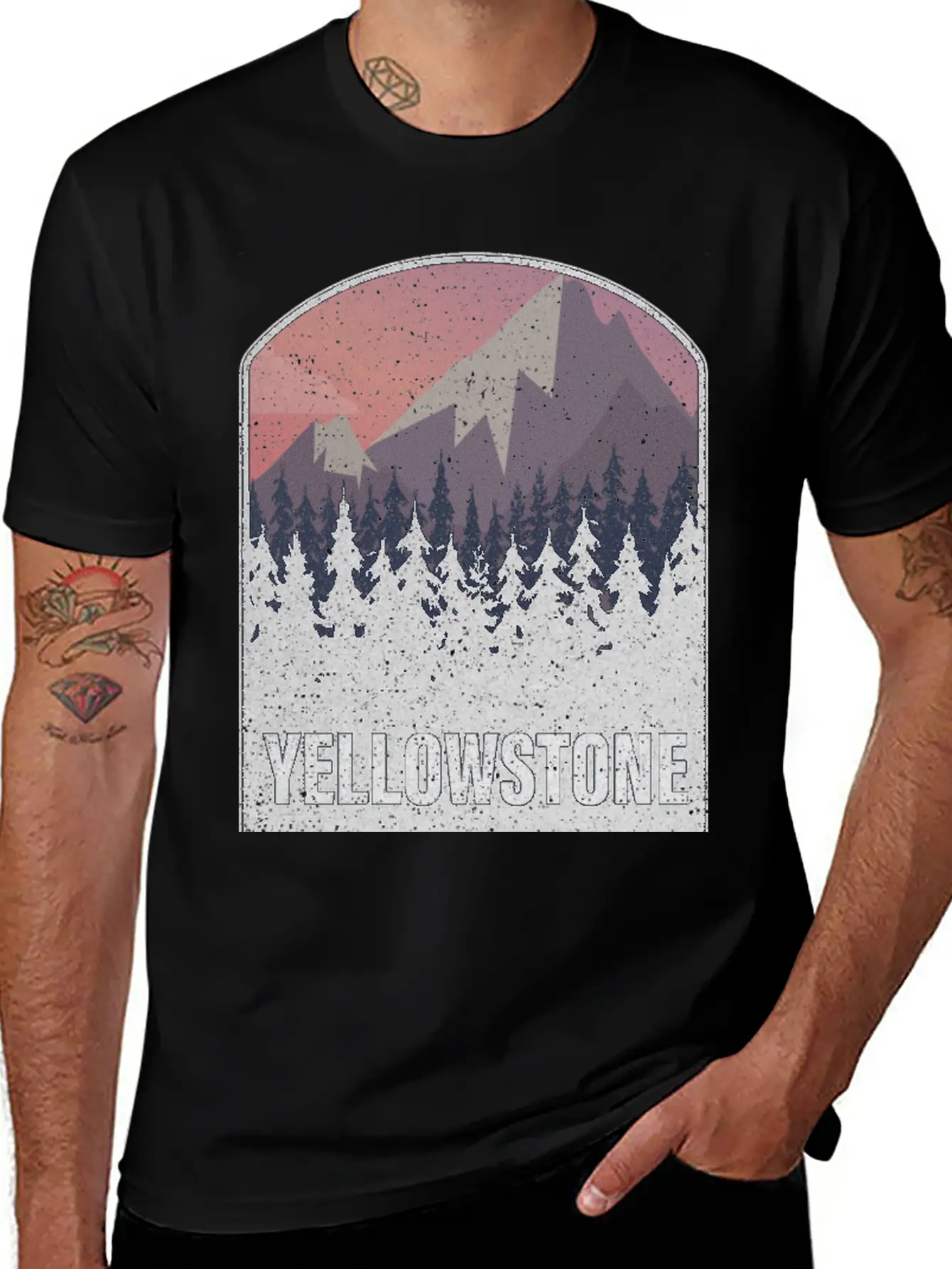 Yellowstone National Park Utah Forest Mountains Casual Graphic T-Shirt – Simple And Comfortable Daily Wear