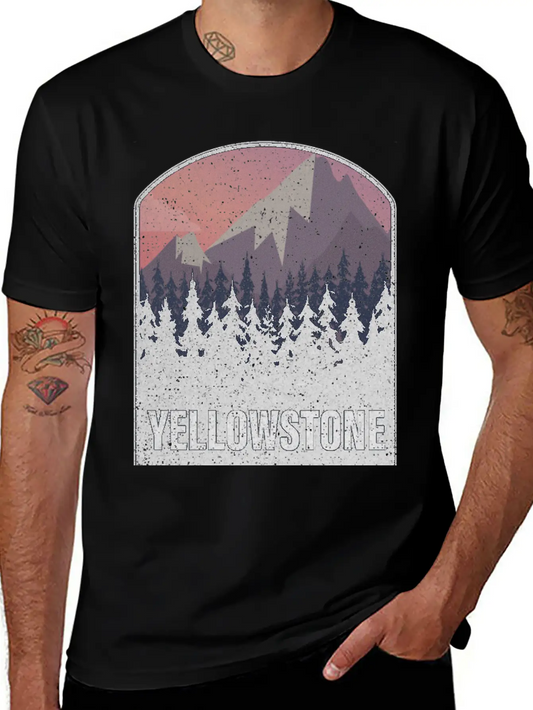 Yellowstone National Park Utah Forest Mountains Casual Graphic T-Shirt – Simple And Comfortable Daily Wear