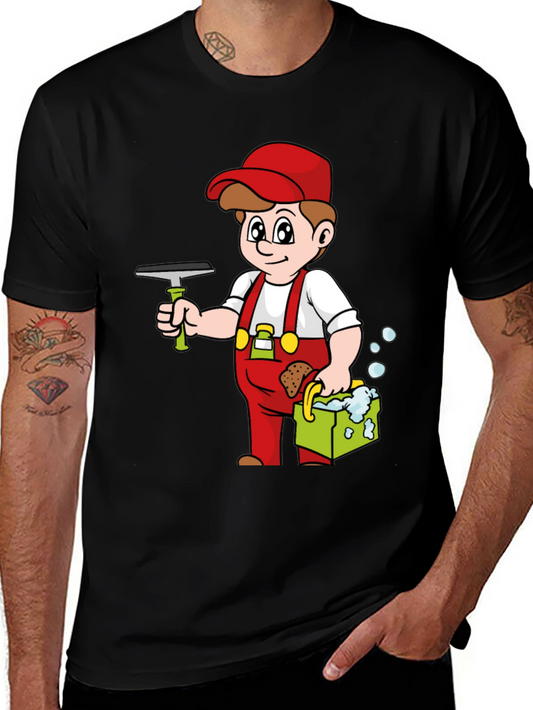 Window Cleaner Cartoon T-Shirt