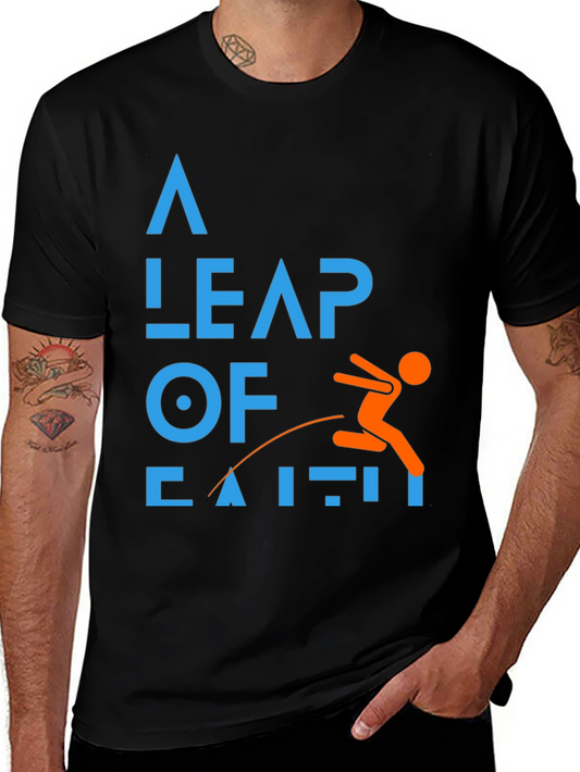 A Leap of Faith Graphic Tee - Black Cotton T-Shirt